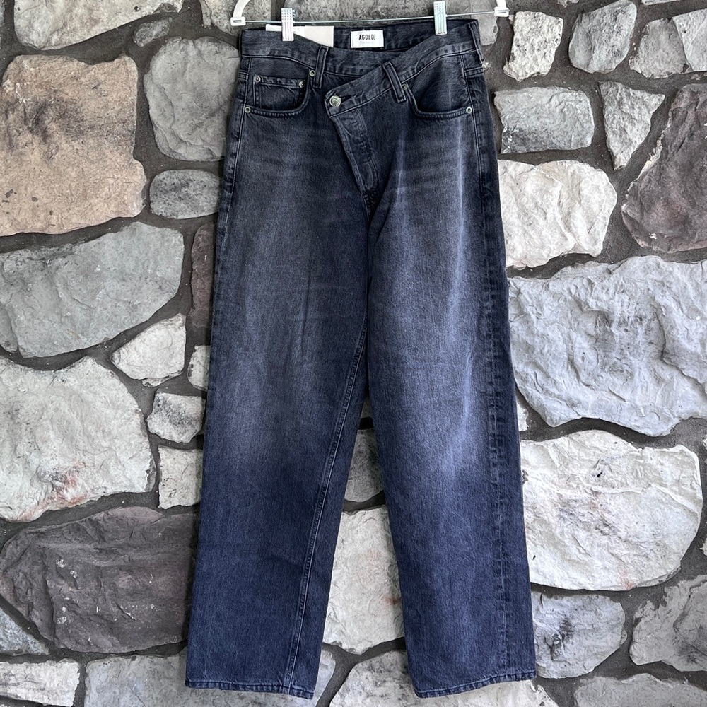 NEW Size 26 AGOLDE Criss-Cross Straight Leg Cotton Jean Synchronize Grey Wash - Picture 3 of 9